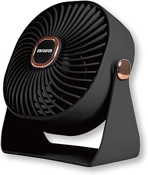 Aiwa Desk Fan, USB-C Rechargeable Mini 4 Desk Fan, Ultra-Powerful, 3 Speed, 270 Head Rotation, Personal Desktop Fan of Office Home & Car, 80 Minutes Runtime, Low Noise, Wall Mountable Black