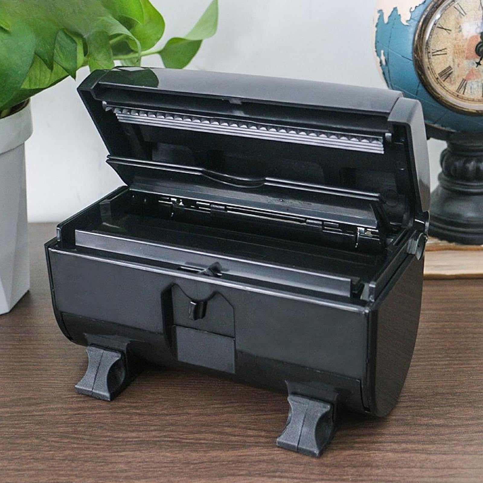 Taglierina per distributore di lamina per capelli multifunzionale per un foglio di alluminio gloss ad alta gloss 17x10x10cm, Nero