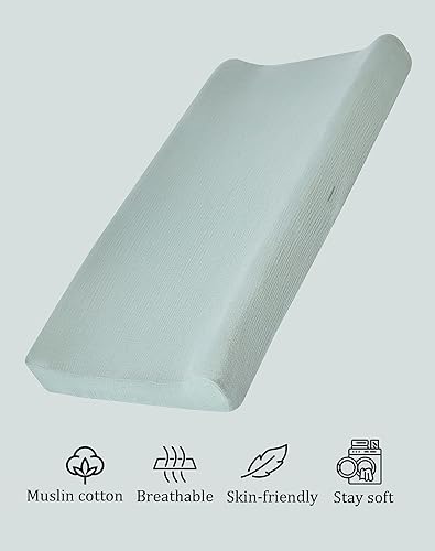 Miniatura 2 de Funda de muselina para cambiador de pañales para bebés, niños y niñas, ultra suave, transpirable, funda para cambiador de pañales