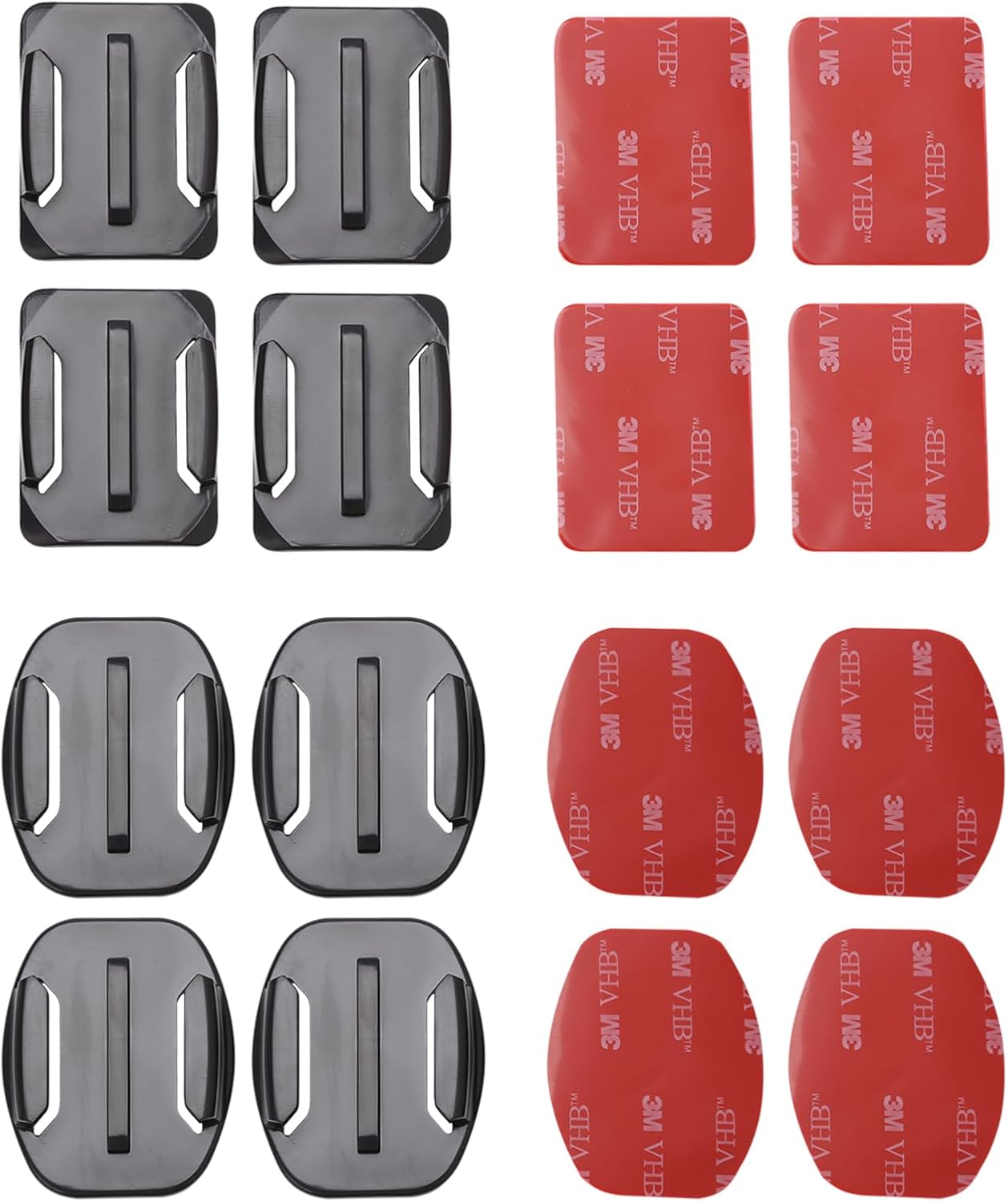Aketek 4pcs Curved+4pcs Flat Adhesive Mounts Sticky for GoPro Hero Cameras