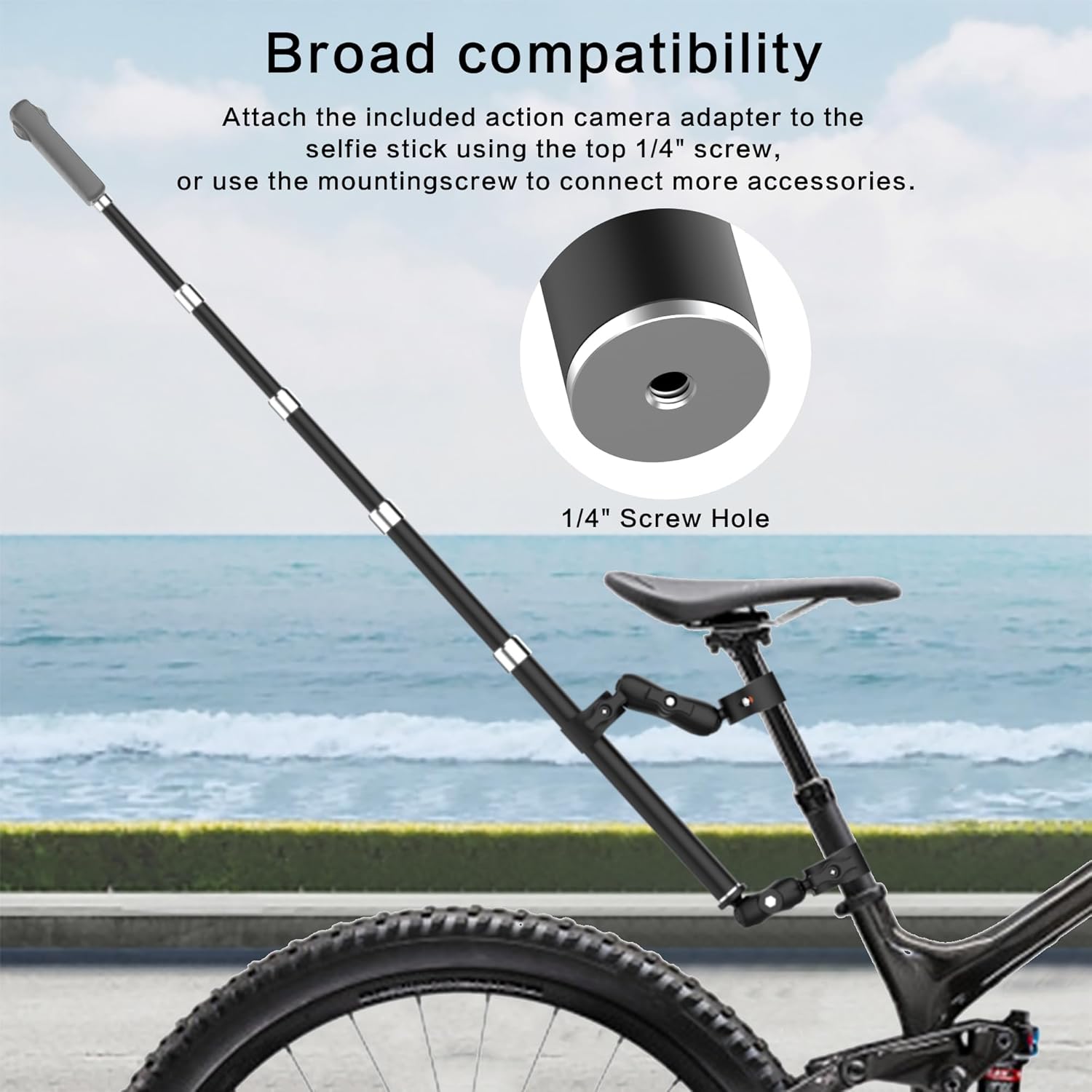 Aluminum Bike Handlebar Motorcycle for Insta360 X5, Double Clamp Mount with Invisible Selfie Stick for Insta360 X5 X4, DJI 360 Camera, GoPro 13 12 (Upgraded Premium Locking Version)