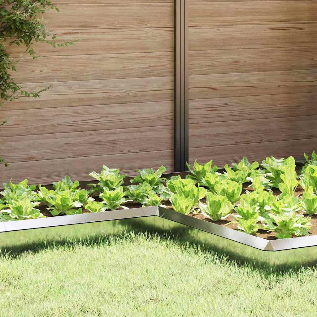 Metall-Schneckenzaun 4 Stück, 10 x 10 x 25 cm, Silber, verzinkter Stahl für Gartenbeete und Terrassen – einfache Montage, langlebig und pflegeleicht