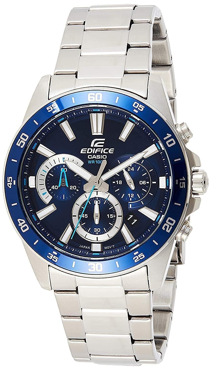 Edifice Men's Blue Dial Stainless Steel Chronograph Watch - EFV-570D-2AVUDF