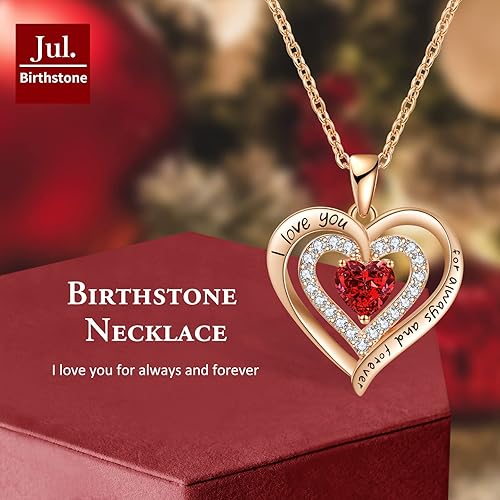 Miniatura 3 de REDBEE Necklaces for Women Birthstone Heart Necklace Jewelry for Wife Girlfriend Woman Necklace