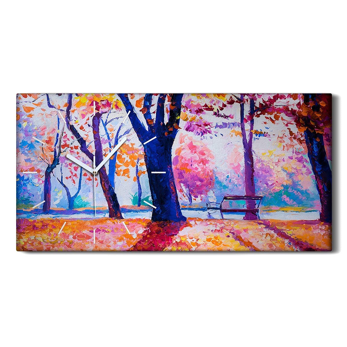 Horloge sur Toile 60x30cm pour Décoration Salon - Idée Tableau Silencieux Nature