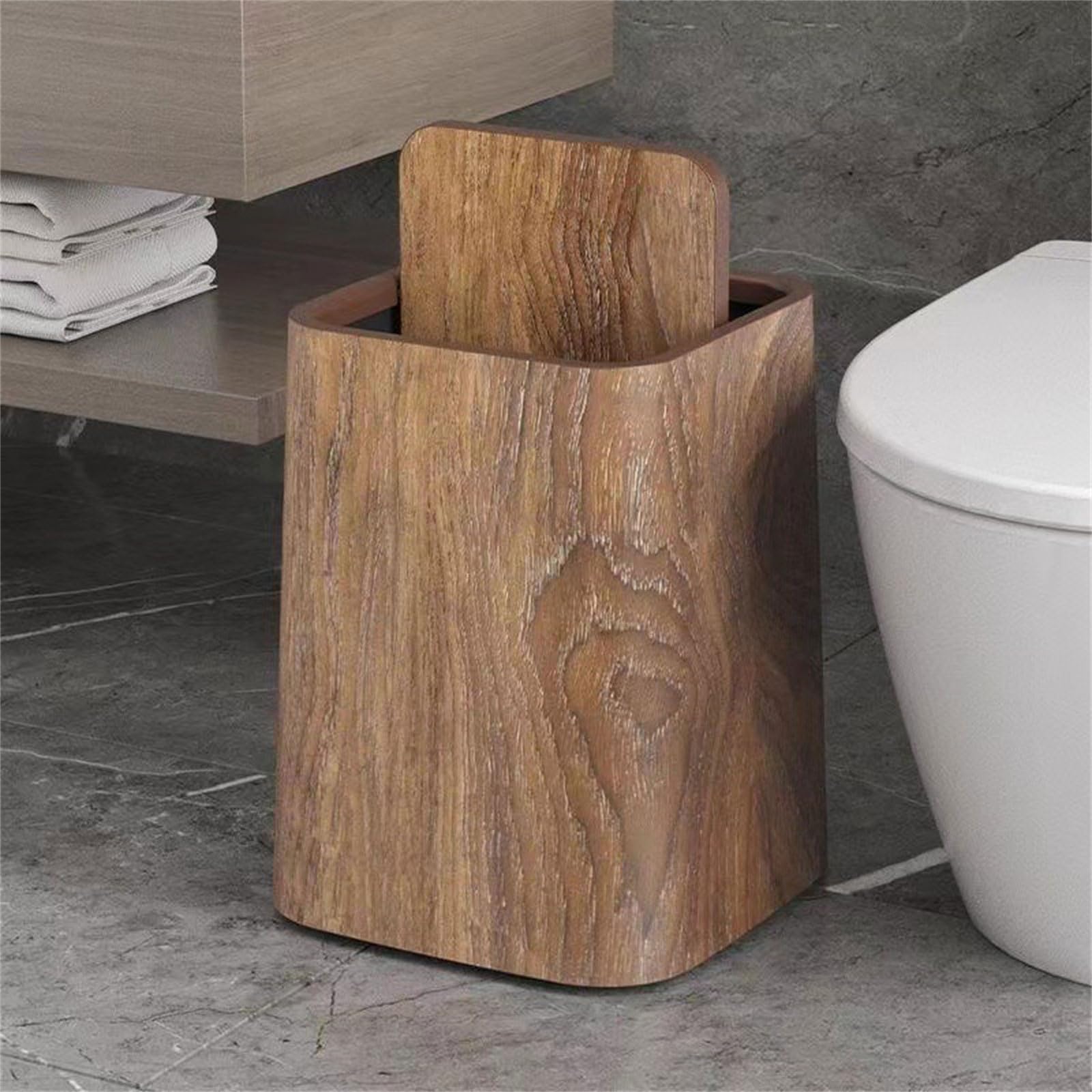 Cestino per Ufficio dal Design Classico, bidone della Spazzatura, con Struttura in grani Legno, per Migliorare l ' Aspetto estetico, bidoni da scrivania retrò