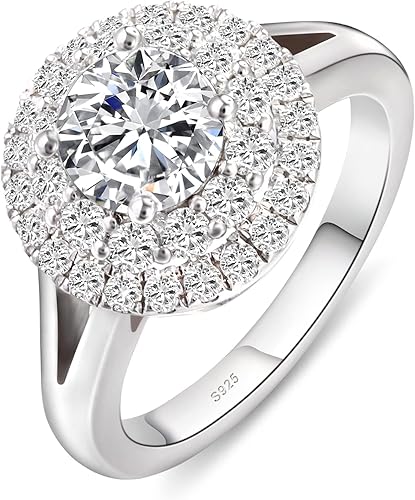 Anillos de compromiso de moissanita para mujer, color D, VVS1, anillos de moissanita de diamantes de imitación creados en laboratorio para mujer,