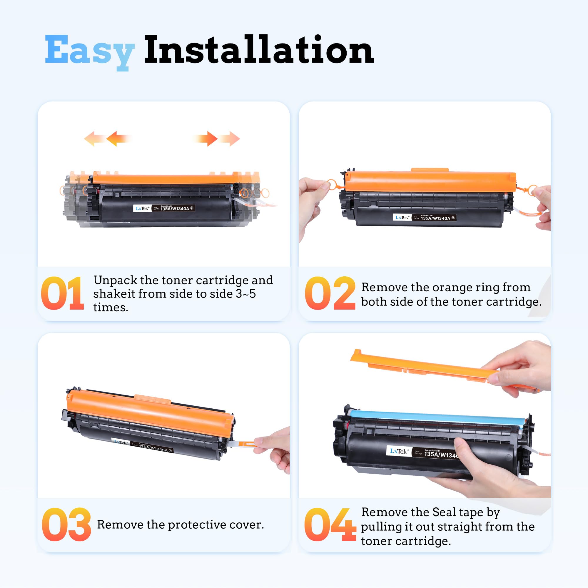 LxTek 135A W1350A Toner Con Chip Compatibile per HP 135A W1350A 135X W1350X per HP Laserjet MFP M234dw M234sdw M234sdn M234 M209dw M209dwn M234 M209 (Nero, 1-Pack) Stampante Singola