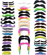 48 Pieces Novelty Fake Sticky Paper Mustache Auto 16 Styles Fake Mustache Sticker Self Adhesive for Costume Parties, Birthday and Performance