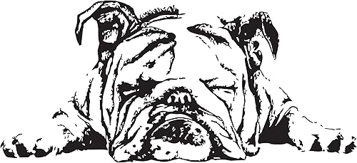 Calcomanía de bulldog inglés, Bulldog inglés, Bulldogs inglés, arte de pared de bulldog inglés, Bulldog inglés (18 x 40 pulgadas)