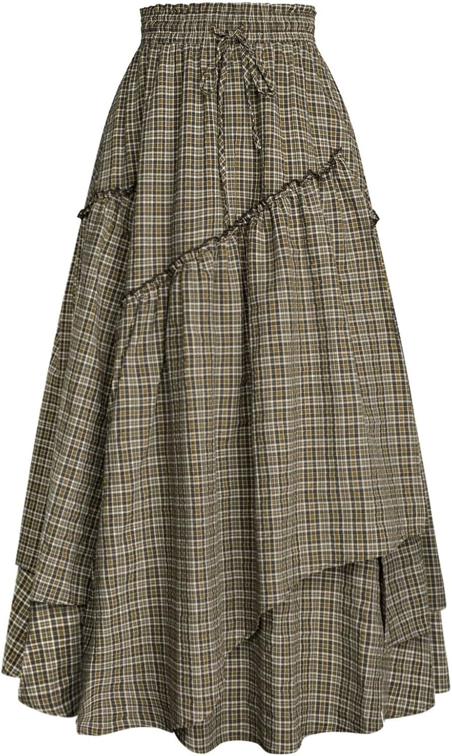 Scarlet Darkness Long Skirts for Women Renaissance Costume Pirate Maxi Skirt Plus Size with Pockets
