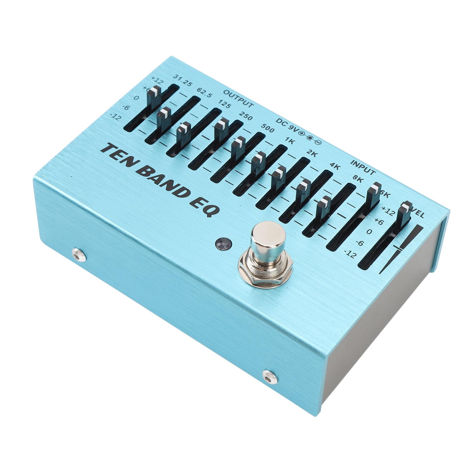 Dioche Band Equalizer 10 10-pasmowy pedał EQ Firmy [Brand Name] — Najwyższej Jakości Aluminiowy Miniefekt Korektora do Gitary Basowej i Elektrycznej, True Bypass, 31,25 Hz–16 KHz, DC 9 V — Idealny dla