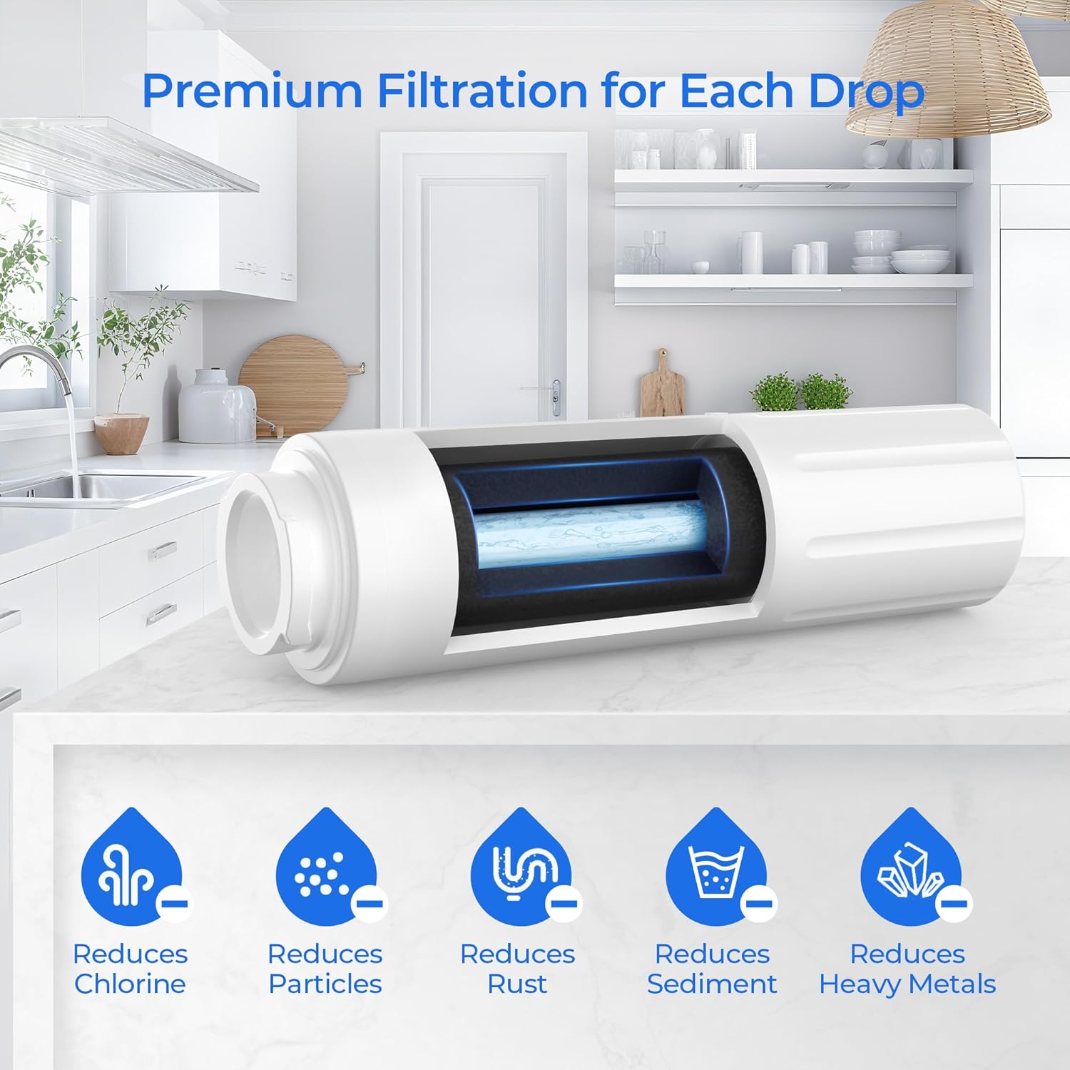 UKF8001AXX-750 Water Filter Replacement, Compatible with Maytag JBL2088HES, JCD2290HES, JCD2295KES, JCD2389GES, JFC2089BEM, JFC2089HEP, JFC2089HES, JFC2089WEM,WRF535SWHZ, 4 Pack