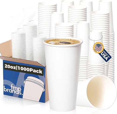 Miniatura 15 de Fit Meal Prep Paquete de 100 tazas de café de papel desechables de 24 onzas, tazas calientes de primera calidad para bebidas calientes/frías, vasos