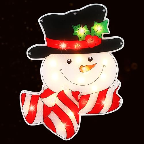 Miniatura 28 de LAMPHOME Silueta de ventana de Navidad con forma de copo de nieve de 17 pulgadas, 20 L, decoración para fiestas, hogar, patio, césped, jardín