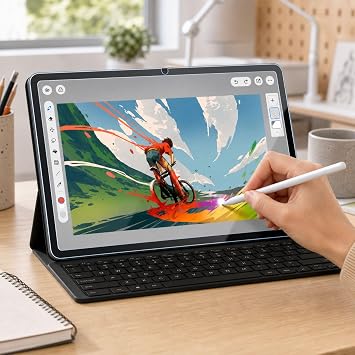 Engo Samsung Galaxy Tab S10 Fe 10.9 İnç İle Uyumlu Ekran Koruyucu 9H Temperli Kırılmaz Esnek Nano Cam, Çizilmeye Ve Darbeye Dayanıklı Koruma, HD Şeffaf SM-X520