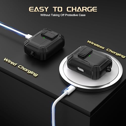 Miniatura 6 de Maxjoy Funda protectora para AirPods Pro 2 2022, AirPods Pro de 2 generación con bloqueo automático, compatible con Apple AirPod Pro de 2 generación