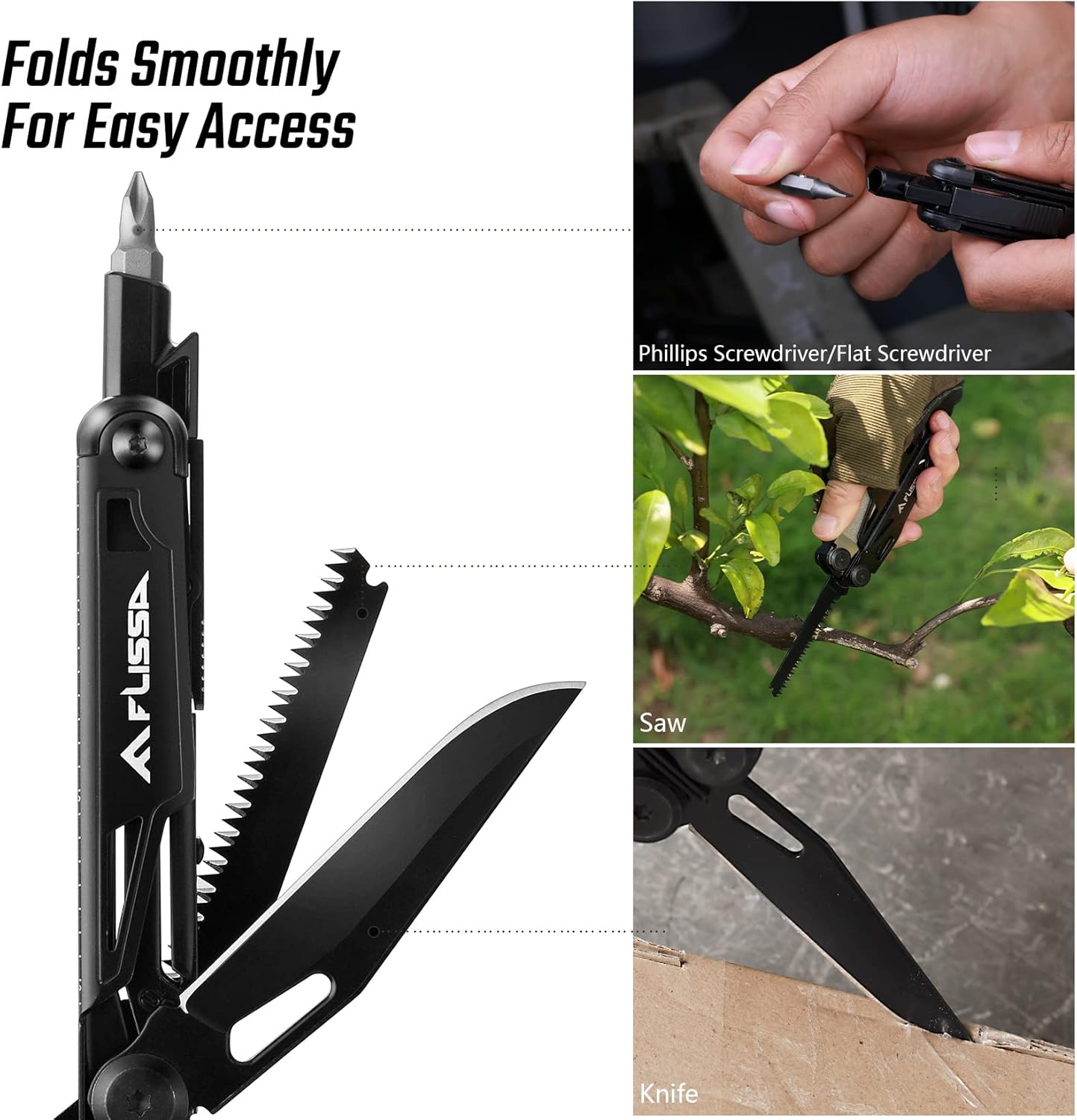 WORKPRO 16-inch Wide Mouth Tool Bag and Flissa 16-in-1 Multitool