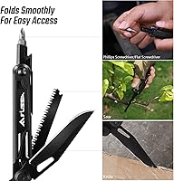 Vista 4 de Flissa Multiherramienta 16 en 1, negro y plateado