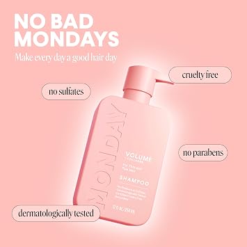 MONDAY HAIRCARE VOLUME Shampoo with Hydrolyzed Collagen & Macadamia Oil for Thin, Fine & Flat Hair 354 mL