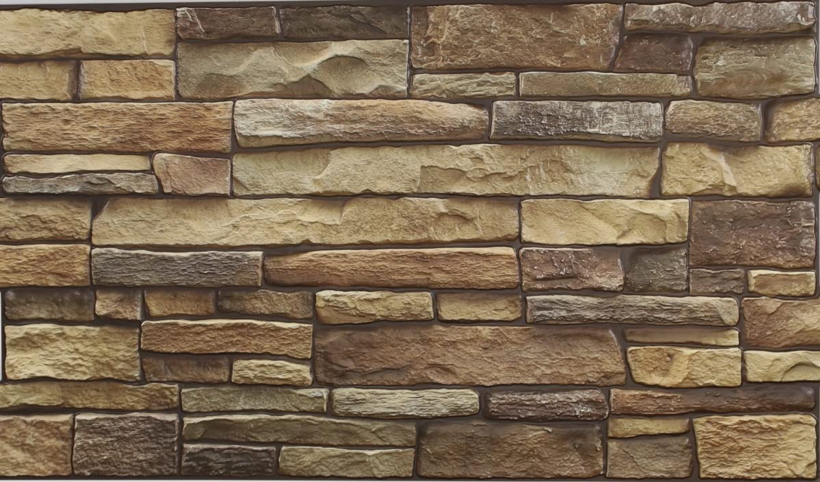 3D Wall Panels Stone Brick Slate Effect Decorative PVC Plastic Cladding (FULVOUS Slate