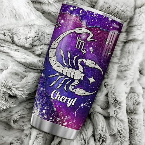 Miniatura 5 de winorax Vaso personalizado de astrología con signo del zodiaco y escorpio, vaso aislado de acero inoxidable del zodiaco, taza de viaje para café con