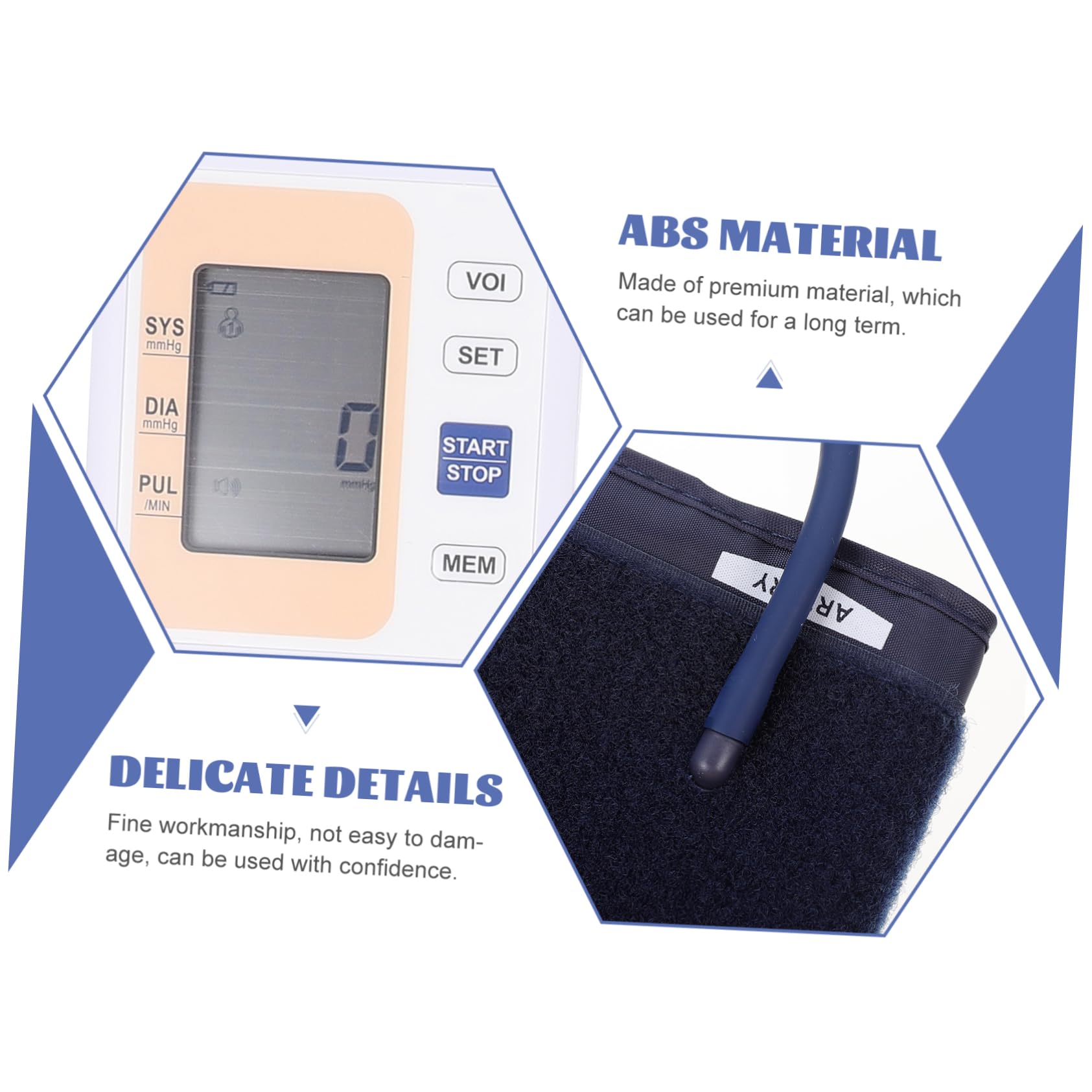 Baluue Oberarm Blutdruckmessgerät Elektrisch aus Abs mit Pulserkennung und Druckmessung Gold 2x120 Speicherplätze 4 Aaa Batterien (nicht Enthalten) für Senioren und Eltern zur Häuslichen