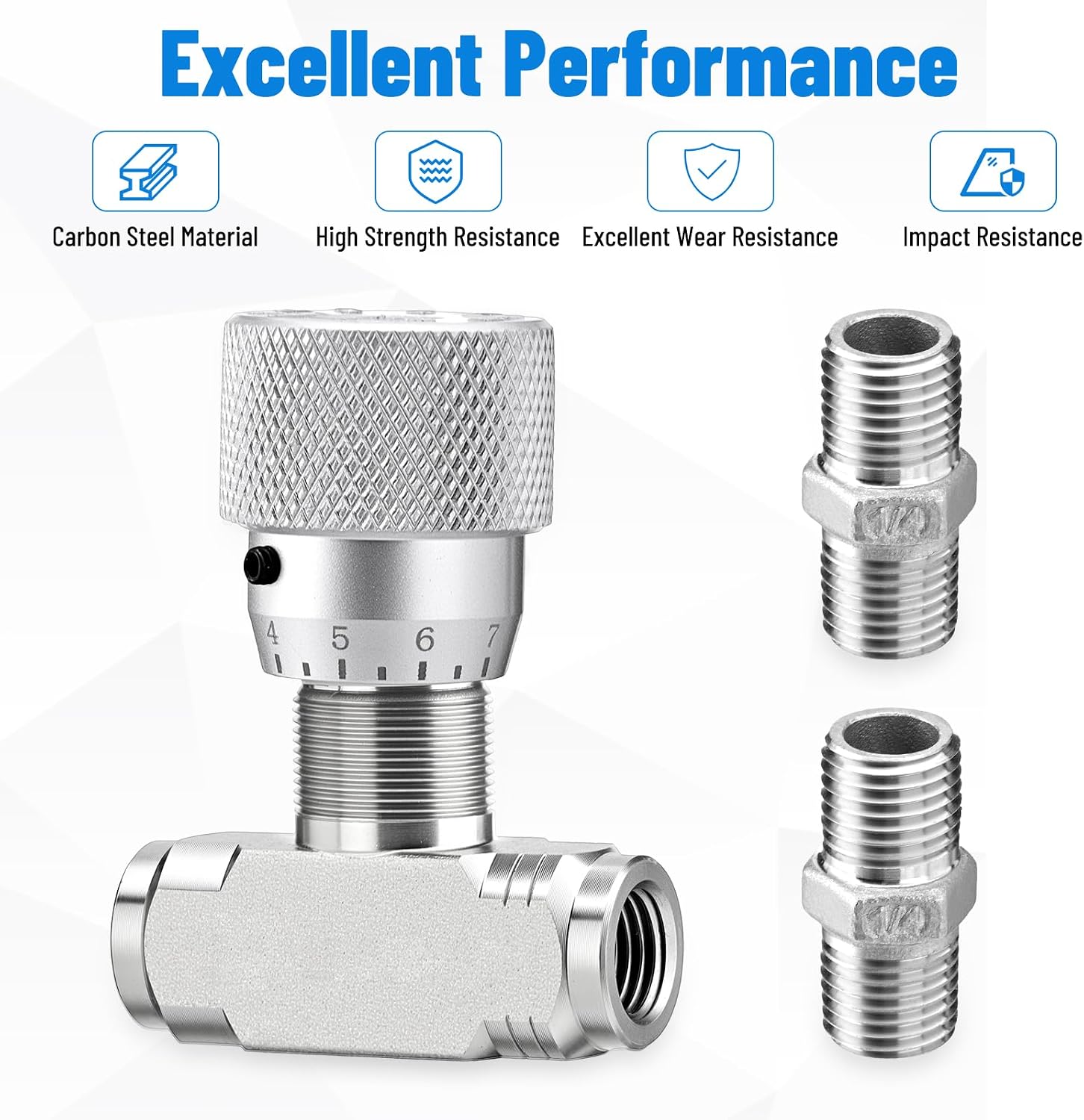 CarBole STB-NPT1/4" Hydraulic Flow Control Valve, Bidirectional Restrictor with G Threads, Compatible with 1-2 Ton Mini Excavator