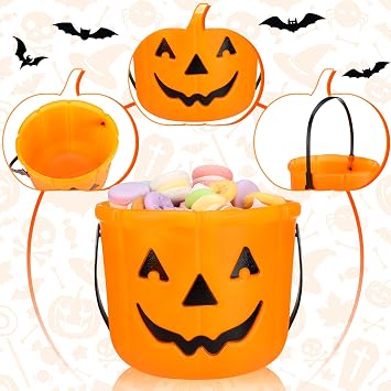 Jenaai 12 Pcs Halloween Candy Buckets Pumpkin Trick or Treat Baskets