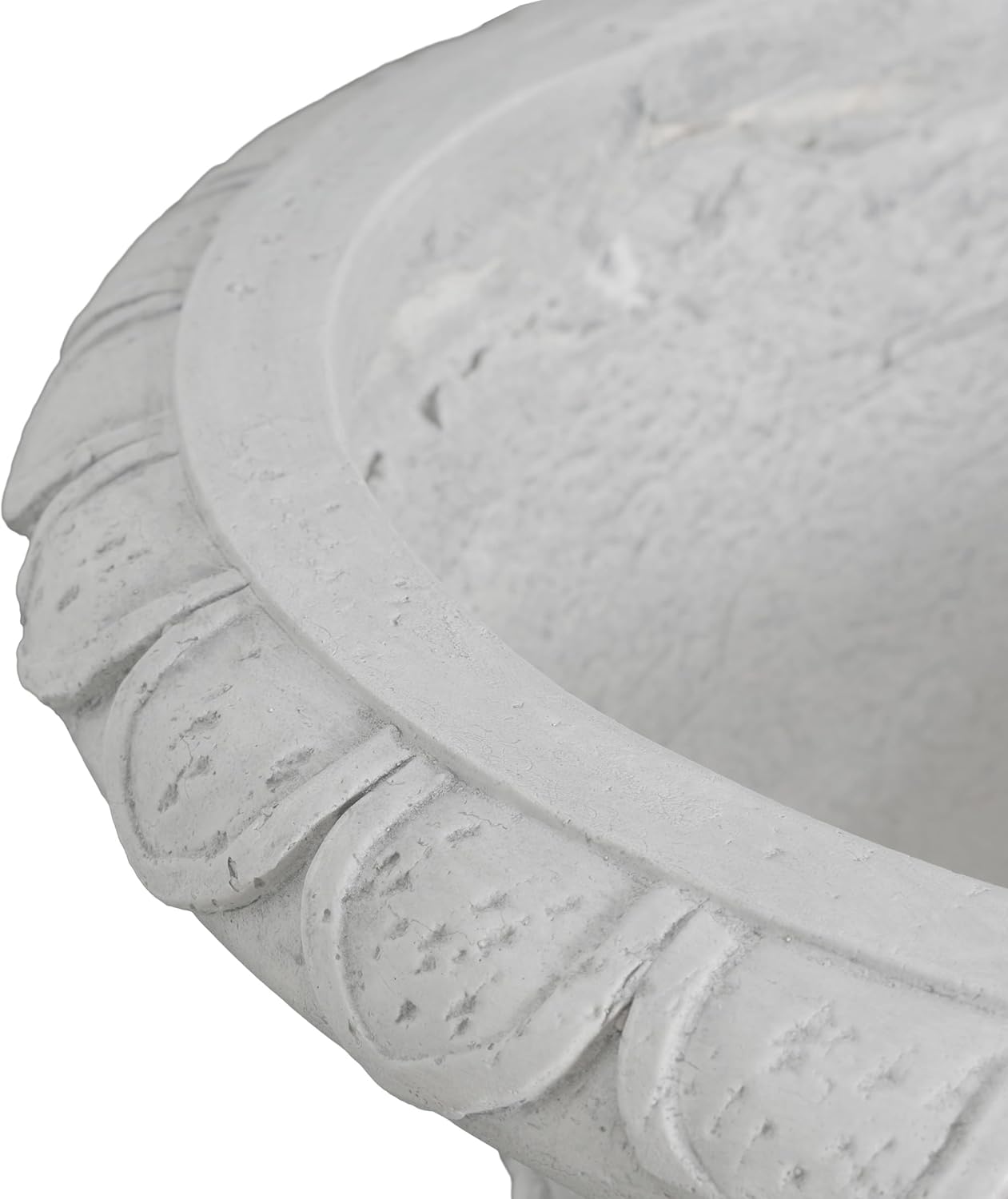 Light Grey Outdoor Urn Planter – 23.75" Tall Pedestal Planter for Outdoor Plants, Weather- Garden Urn Flower Pot with Drainage Hole, MGO Material, No Assembly Required