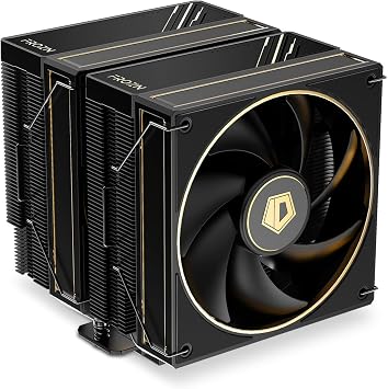 ID-COOLING FROZN A620 GDL Limited Edition Dual-Tower Air CPU Cooler, 6 Heatpipes, Dual 120x120x27mm FDB Fans, Black CPU Cooler with Golden Lines Decorated, Support LGA1851/1700/1200/115X; AMD AM5/AM4
