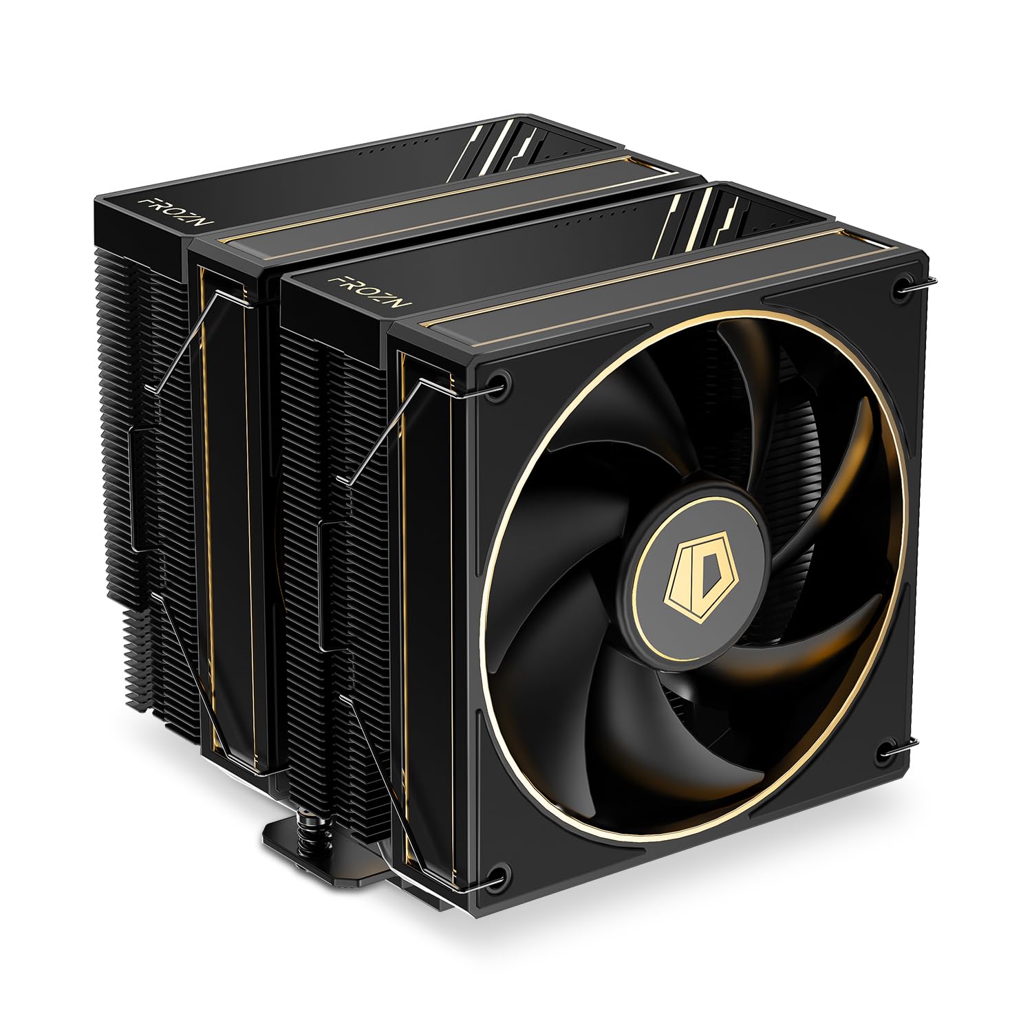 ID-COOLINGFROZN A620 GDL Limited Edition Dual-Tower Air CPU Cooler, 6 Heatpipes, Dual 120x120x27mm FDB Fans, Black CPU Cooler with Golden Lines Decorated, Support LGA1851/1700/1200/115X; AMD AM5/AM4