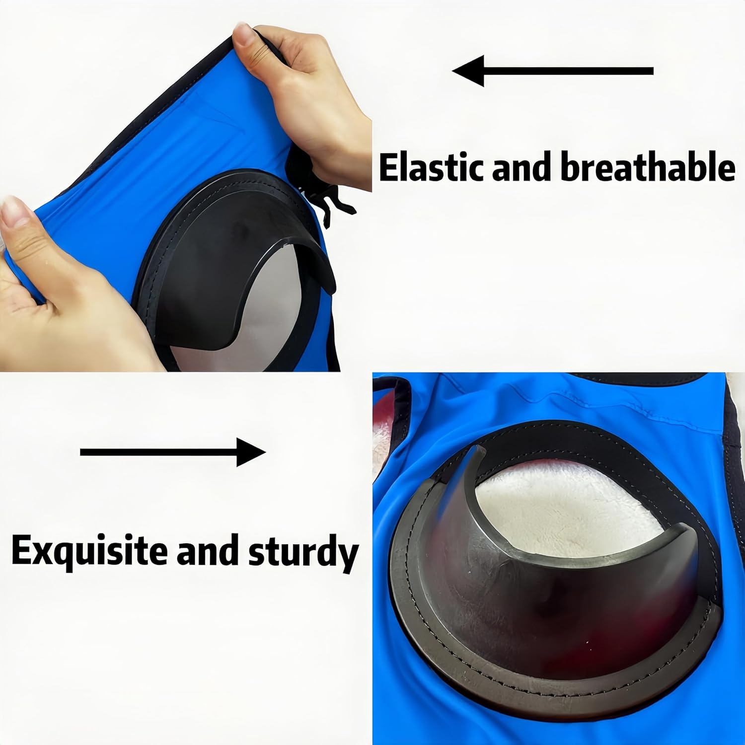 Adjustable Horse Fly Masks - Focus Aid for Racing & Training,Super Comfort Stretchy Equestrian Eye mask Large Eye Space with UV Protection Soft on Skin with Breathability (Blue)