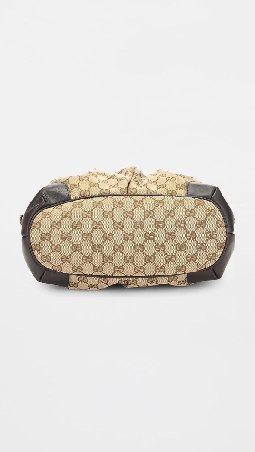 WHAT GOES AROUND COMES AROUND Women's Pre-Loved Gucci Brown Canvas Sukey Zip Handbag - Image 6