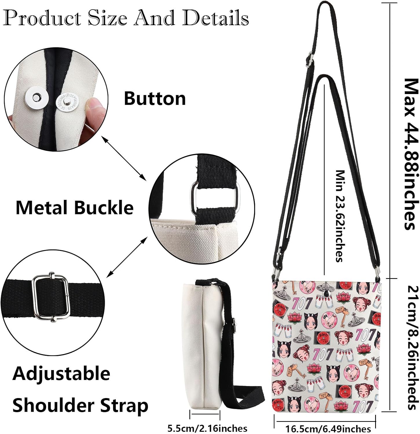 G2TUP Anime Crossbody Bag 707 Apartment Gifts Nana & Hachi Gifts Manga Shoulder Bag - Image 4