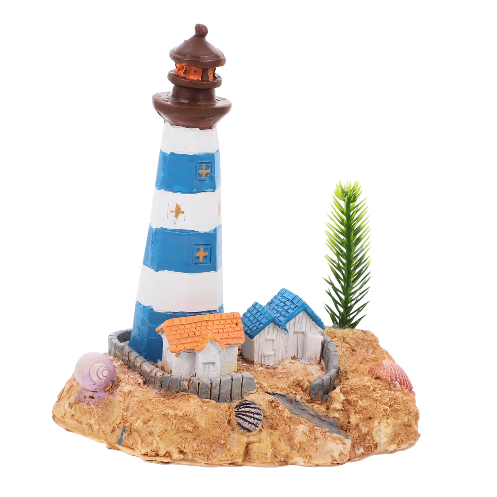 Cabilock 2 Pezzi Decorazione Per Acquario in Resina Faro Decor Paesaggio Piccola Adorabile Statuetta Da Collezione in Stile