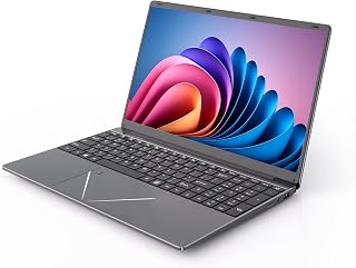 15.6" FHD Laptop, Core i3-6100U, 8GB RAM 256GB SSD | Laptop Computer with USB-C Charging, WPS Office, Fingerprint Recognition | Notebook PC for Study, Office & Daily Use
