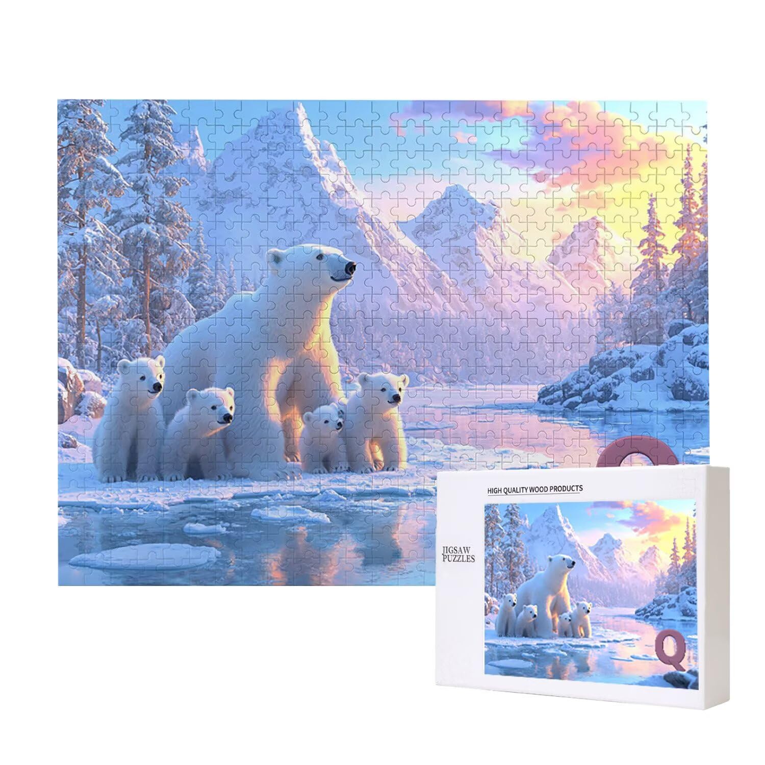 Puzzle in Legno per Adulti 1500 Pezzi | Orso polare| Giocattoli Educativi | Puzzle Adulti E Famiglie Decor | Dimensione Di 87x57cm | Regalo Adultis | Regali Natale (Formato: 34.8x22.8in) o-42