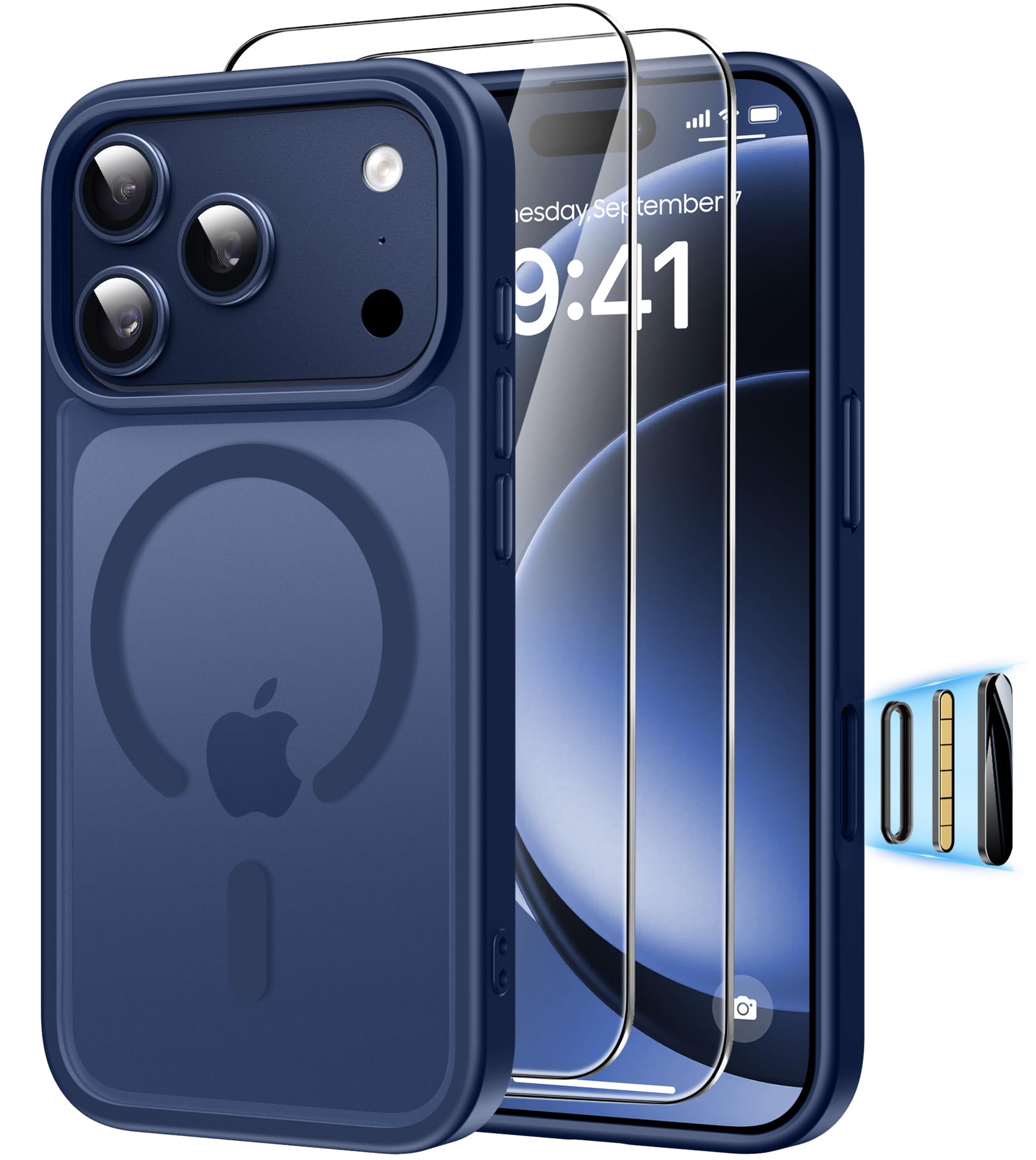 Magnética Funda para iPhone 17 Pro Compatible MagSafe con 2 Cristal Templado, Control de Cámara, Protección Carcasa Antigolpes Anti-Amarillo Tapa Case iPhone 17 Pro, Transparente — view 29