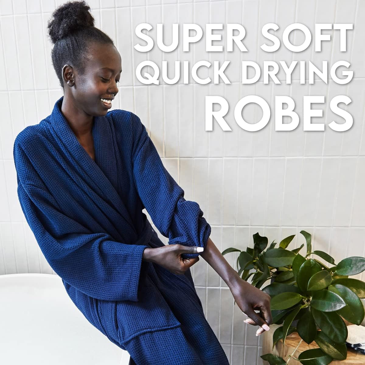 Dock & Bay Bath Robe - For Home or Spa Day - Quick Dry & Super Absorbent - One Size Fits Most - 100% Recycled Materials