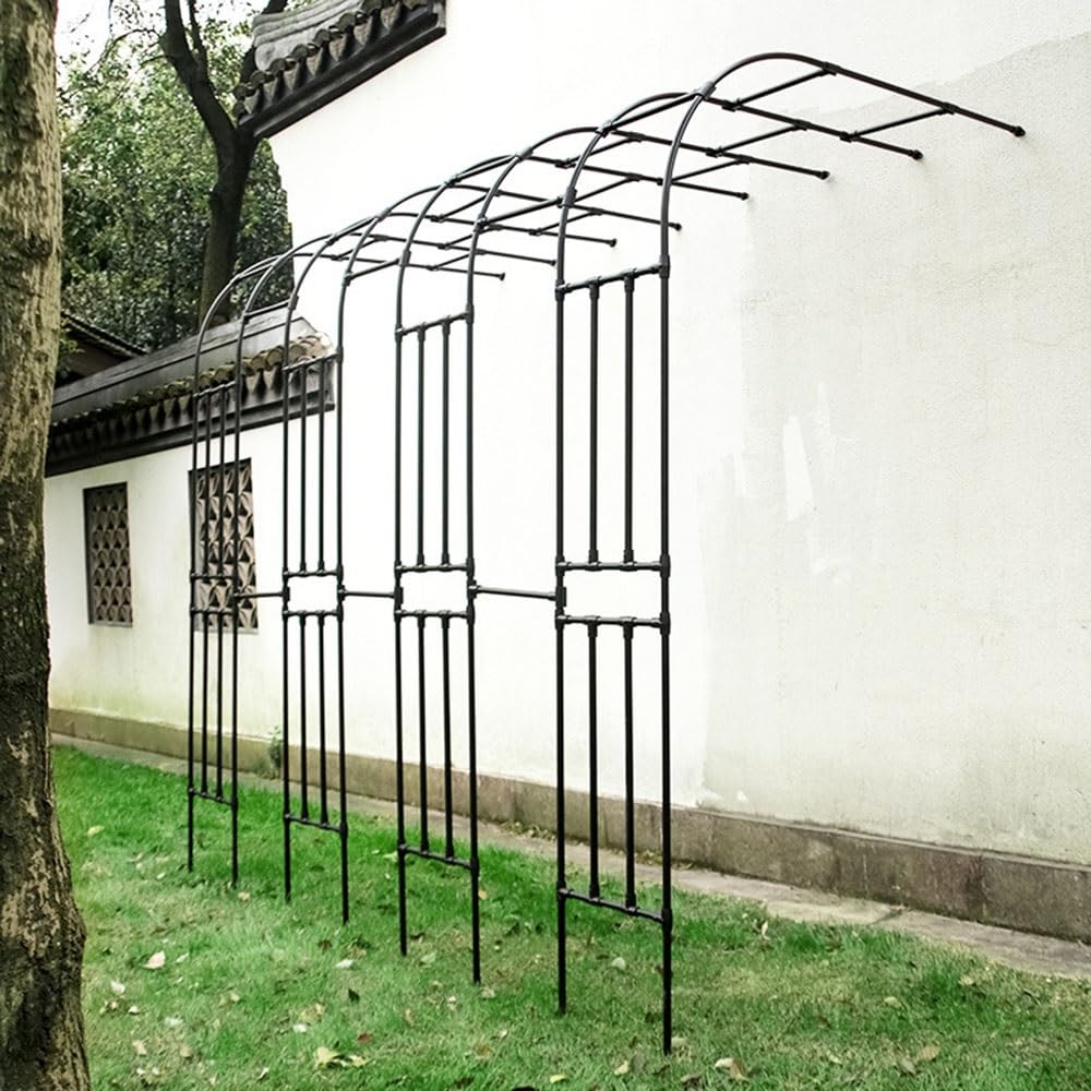 Metalowa kratka ogrodowa 2,4 m na kwiaty, konstrukcja nośna dla roślin gruszkowych, półłuki na patio, ozdobna podpórka do roślin na zewnątrz