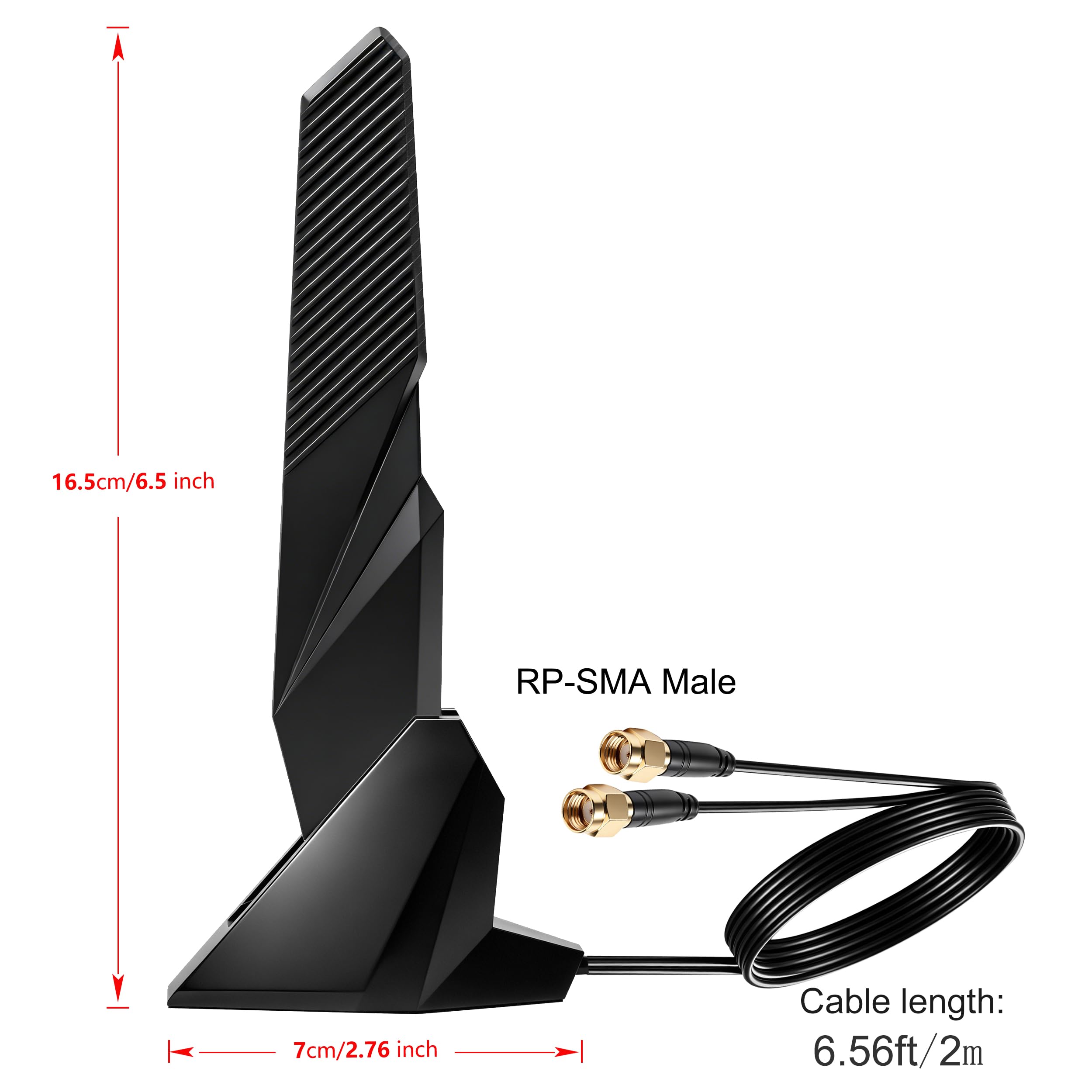Antenne Externe WiFi 7 WiFi 6E Tri-Band avec Connecteur RP-SMA pour ASUS, Gigabyte Aorus Gaming Carte mère PCIe
