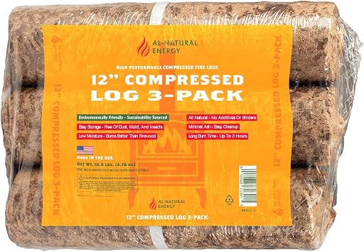Kiln Dried Compressed Fire Logs 3-pk