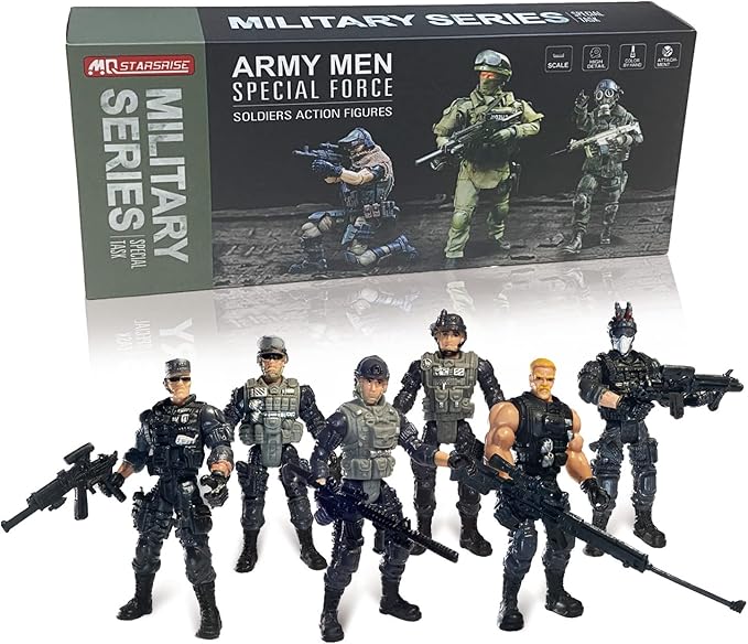 Ventes de Battlefield 6 font l'histoire 7 Army Men Action Figures, Soldiers Toys Army Men Set for Boys 4-7,Army Men Action Figures Military Playset Toy with Weapon for Toddler Age 3+
