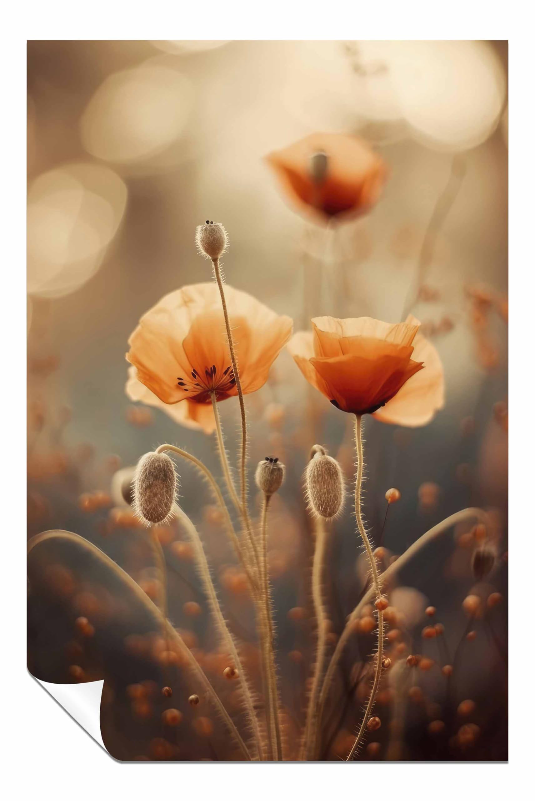 Panther Print Poppy In Morning Sun Unframed Poster, Pictures for Home Walls, Bedroom, Living Room & Bathroom Decor 91x61cm (36x24in) โ image 1