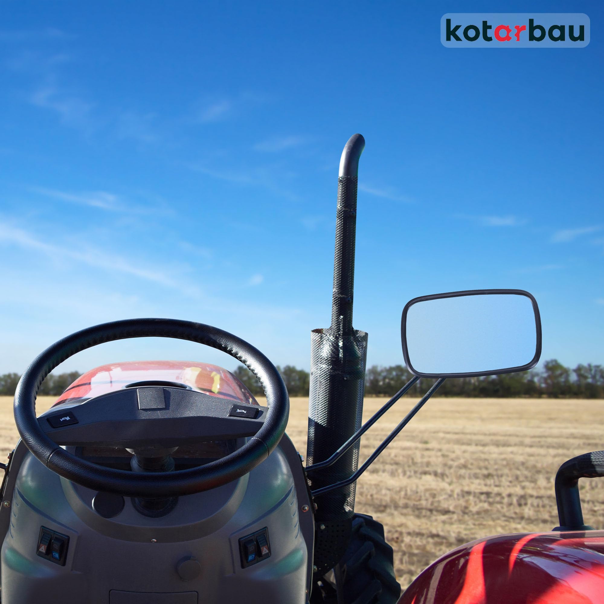 KOTARBAU Espejo universal para tractor 19x23 cm PVC 2 unidades retrovisor con soporte