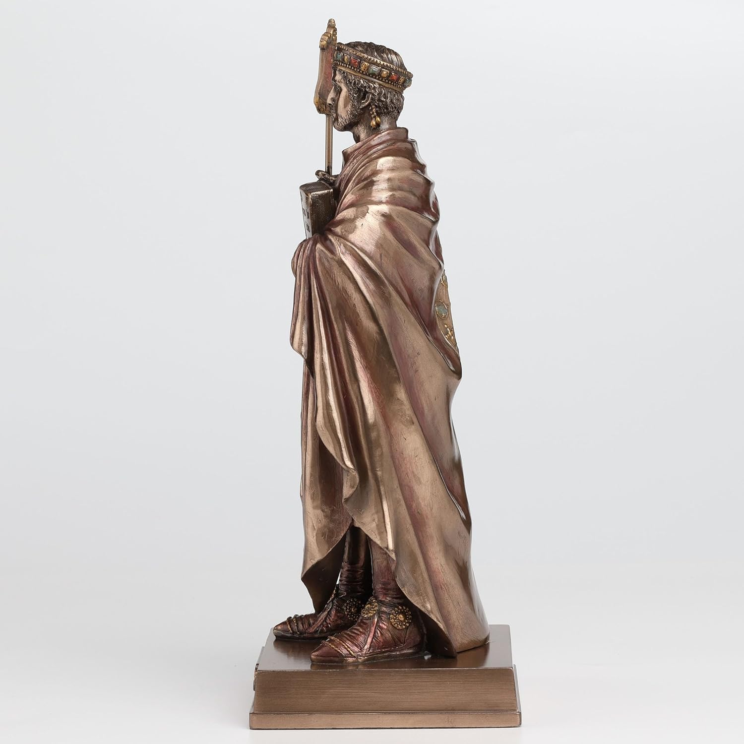 Veronese Design 10 1/4 Inch Byzantine Emperor Justinian The First Cold Cast Resin Bronze Finish Statue