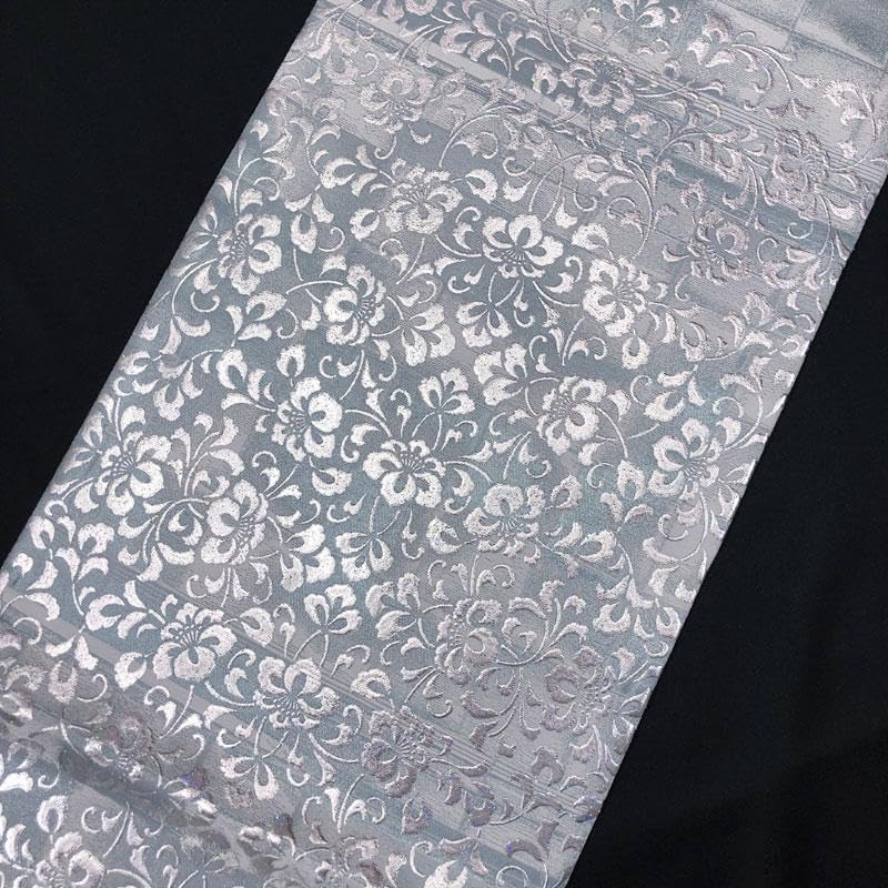 Amazon.co.jp: 303my43逸品 和田光正 銀彩 ラメ 唐草文 袋帯 管理.和 