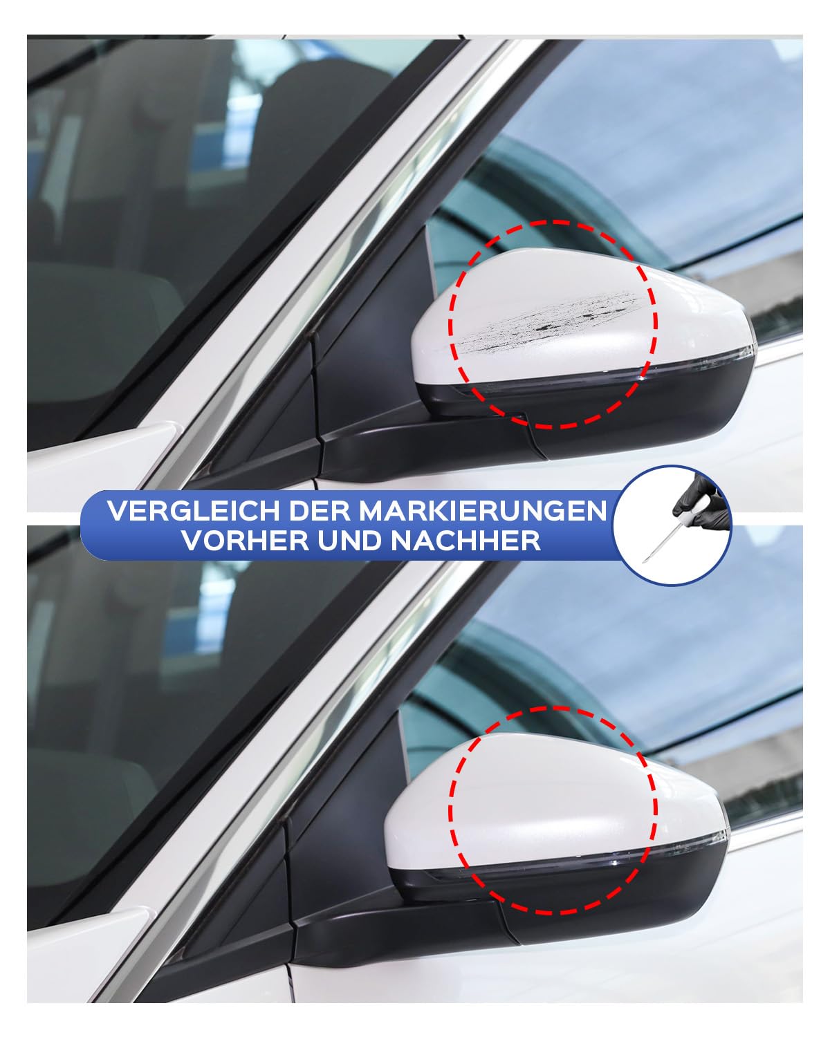 Vernice per Ritocchi EWP Bianco Banquise Bianca White per Peugeot Riparazione Graffi e Scheggiature