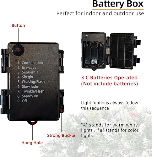 Miniatura 3 de Guirnalda de Navidad de 9 pies con luces, guirnalda de pino Norfolk iluminada para manto, guirnalda de invierno de Navidad verde artificial